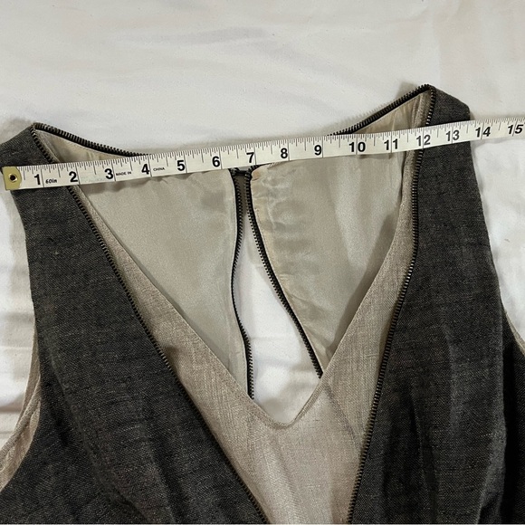 Trista + Tristan Kristine Megrikian Stunning Avante Garde Linen Dress Size 8 EUC - Picture 15 of 16